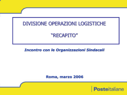 il recapito: linee evolutive