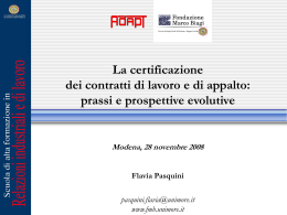 La certificazione dei contratti di lavoro e di appalto