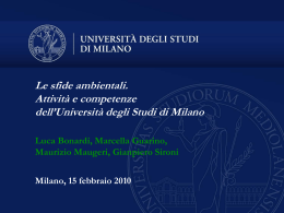 documento (versione in ppt) - Università degli Studi di Milano