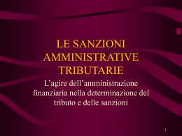 LE SANZIONI AMMINISTRATIVE TRIBUTARIE