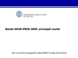 integrazione 03.05.2010 - Universit&agrave; degli Studi di Trento