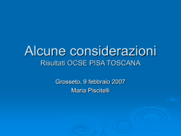 Alcune considerazioni sui risultati di OCSE PISA Toscana