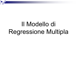 Il modello di regressione lineare multiplo