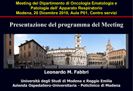 MDD18D2010 - Universit&agrave; degli studi di Modena e Reggio Emilia