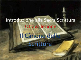 Lezione VIII, Sul canone delle Scritture