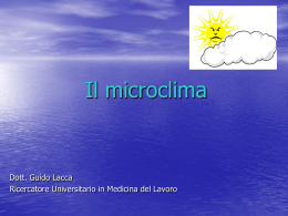Il microclima MDL - Corso di laurea in tecniche della prevenzione