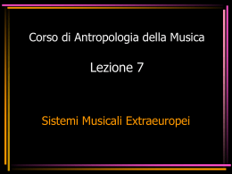 Corso di Antropologia della Musica Lezione 7