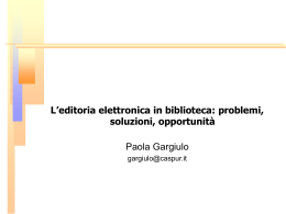 L`editoria elettronica in biblioteca