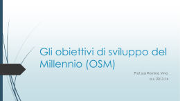 Gli obiettivi di sviluppo del Millennio (OSM