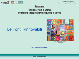 Le Fonti Rinnovabili - Provincia di Verona