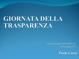 Giornata della Trasparenza - Università degli Studi Roma Tre