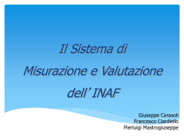 Presentazione del Sistema di Misurazione e Valutazione dell`INAF