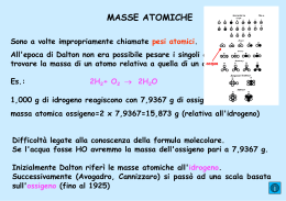 Masse atomiche, nomenclatura, moli e