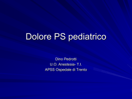 Dolore PS pediatrico - Anestesia Pediatrica e Neonatale