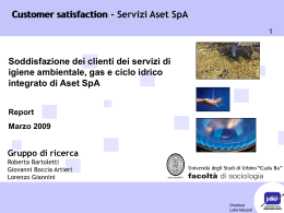 Customer satisfaction - Servizi Aset SpA