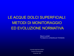 le acque dolci superficiali: metodi di monitoraggio ed