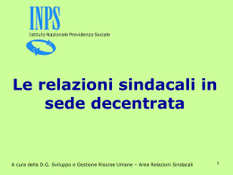Corso sulle Relazioni Sindacali INPS