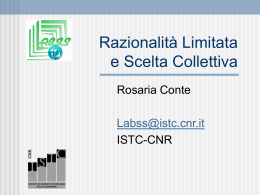 Razionalità Limitata e Scelta Collettiva