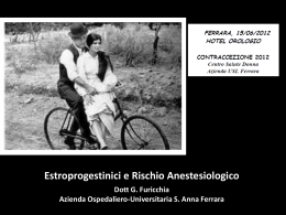 Estroprogestinici e Rischio Anestesiologico