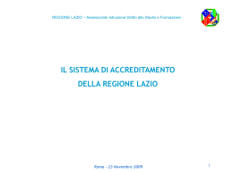 Il sistema di accreditamento della Regione Lazio