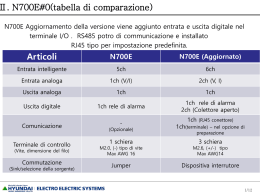Tabella di comparazione Serie N700E Aggiornata