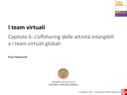 L`offshoring delle attivit&agrave; intangibili e i team virtuali