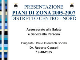 Presentazione piani sociali di zona - Provincia di Forlì