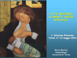 latte materno, alimento specie specifico