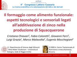 aspetti tecnologici e sensoriali legati all`additivazione di