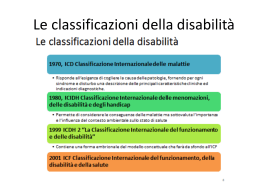 Le classificazioni della disabilità