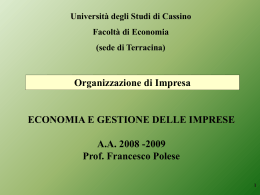 Organizzazione di Impresa - Università degli Studi di Cassino