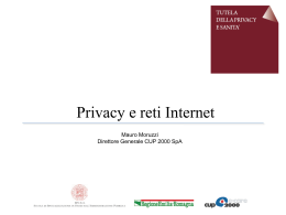 Privacy e reti Internet per la sanità