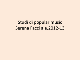 Studi di popular music?