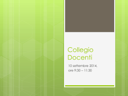 collegio dei docenti del 10 settembre 2014: slides