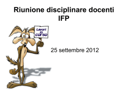 Riunione disciplinare docenti IFP