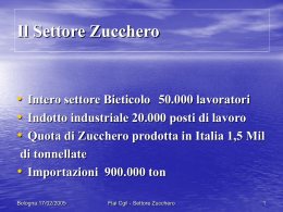 Il Settore Zucchero - FLAI CGIL Emilia Romagna