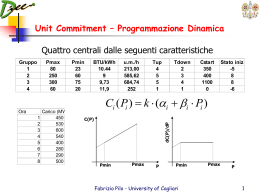 Unit Commitment &ndash; Programmazione Dinamica