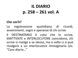 IL DIARIO p. 258 – 261 vol. A