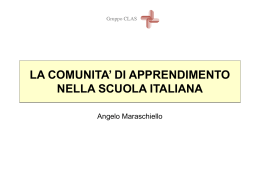 la comunita` di apprendimento nel contesto della scuola italiana
