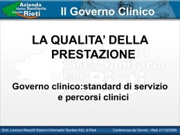 Il Governo Clinico - Azienda USL Rieti