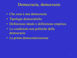 Democrazia. Democrazie Struttura del capitolo