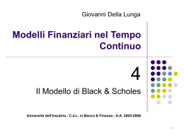 Il modello di Black & Scholes