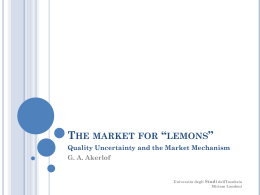 The market for “lemons”