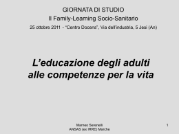 L`educazione degli adulti alle competenze per la vita