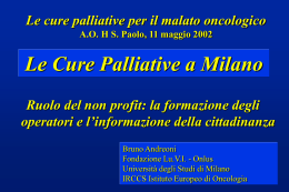 Master &ldquo;Cure palliative al termine della vita&rdquo;