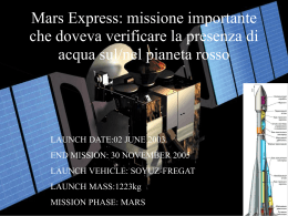 Mars Express:missione importante che doveva verificare la