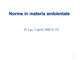 Norme in materia ambientale - Concordato Cauzione Credito