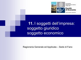 Il soggetto giuridico - Universit&agrave; di Urbino