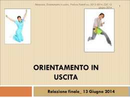 ORIENTAMENTO IN USCITA