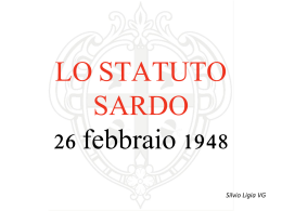 LO STATUTO SARDO 26 febbraio 1948